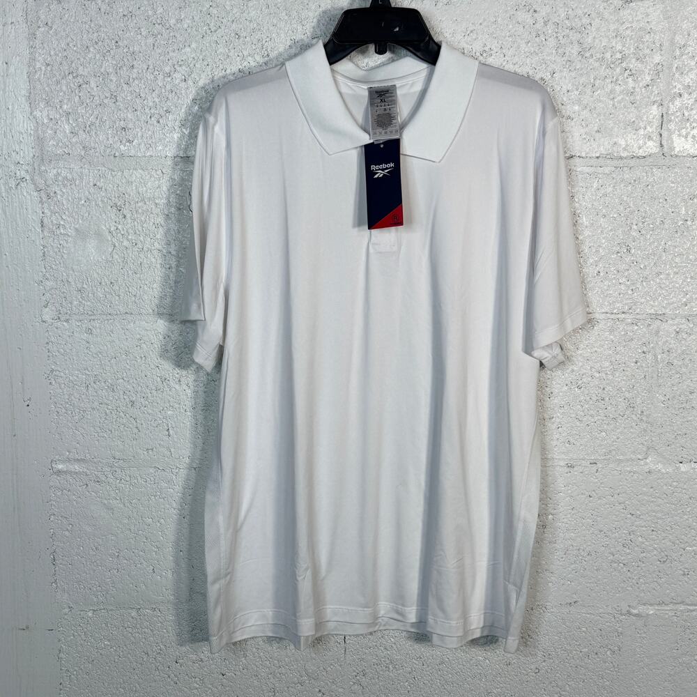 Reebok Men's Short Sleeve Performance Training Polo Shirt white XL